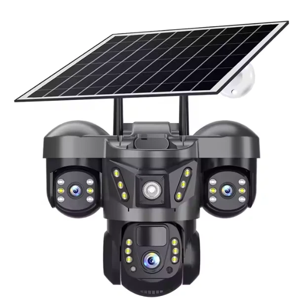 מצלמה סולארית 4G עם 3 עדשות