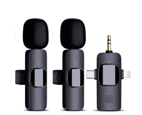 זוג מיקרופונים אלחוטיים דש בלוטוס חיבורים AUX+TYPE C+ IPHONE