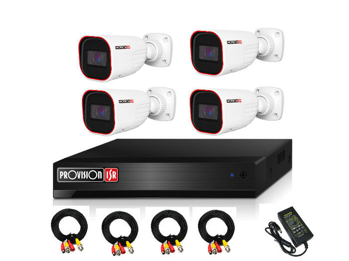 קיט 4 מצלמות Provision 2Mp מערכת הקלטה 4 ערוצים כולל דיסק 1T וכבלים