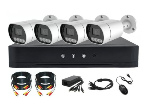 קיט 4 מצלמות אבטחה מתכת LINK-MASTER כולל דיסק 500GB מיקרפון מובנה ראיית לילה