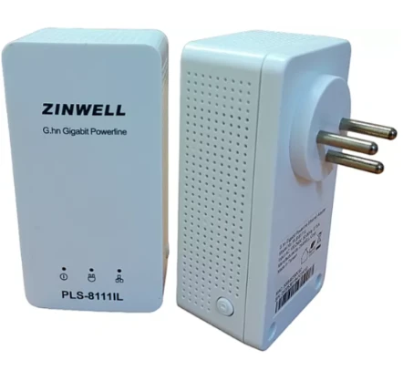 זוג מתאמי רשת על חשמל ZINWELL מחודש 1G PLS-8111 IL Zinwell