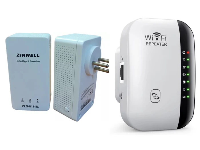 זוג מתאמי רשת על חשמל ומתאם WIFI לשידור לממד מחודש ZINWELL