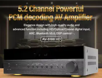 מגבר אודיו קולנוע ביתי 5.2 HYPER SOUND 390W AV-6188HD