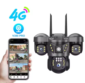 מצלמה סולארית 4G עם 3 עדשות
