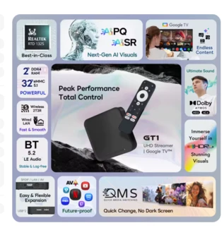 סטרימר ROCKTEK GT1 סטרימר 2GB+32GB מאושר נטפליקס וגוגל