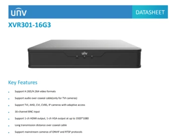 מכשיר הקלטה XVR UNIVIEW 5MP LITE XVR301-16G3 16CH