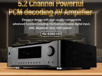 מגבר קול HYPERSOUND AV-6360 5.2 HDMI BLUETOOTH