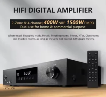 מגבר קול HYPER SOUND KTV-300 ל 4 ערוצים ו 2 אזורים 400W