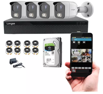 קיט 4 מצלמות 8M כולל דיסק 1T ראייה צבעוני כולל מקליט 8 ערוצים