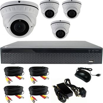 קיט 4 מצלמות כיפה 5 מגה +DVR 500GB