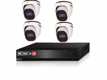 קיט 4 מצלמות כיפה Provision 2Mp מערכת הקלטה 4 ערוצים ללא דיסק
