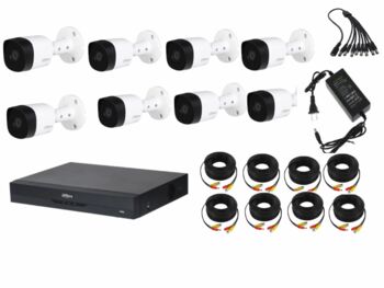קיט 8 מצלמות צינור 5M DAHUA DVR וכבלים +דיסק 1T