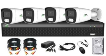 קיט 4 מצלמות 8 מגה 4K כולל 4 מצלמות צינור 8M MAQ TECH כולל 4 כבלים ודיסק 1T מערכת אבטחה