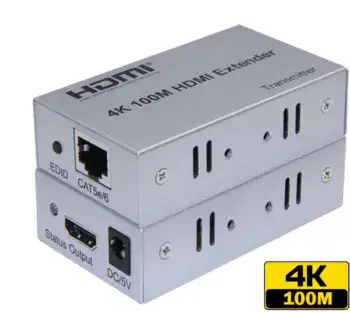 4K 100M HDMI Extender Over Cat5e/6 Ethernet Cable HDMI to rj45 Extension Video Audio Transmitter Converter for PS4 Laptop PC TV