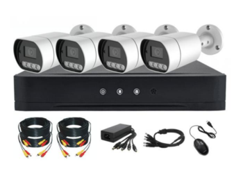 קיט 4 מצלמות אבטחה מתכת LINK-MASTER כולל דיסק 500GB מיקרפון מובנה ראיית לילה